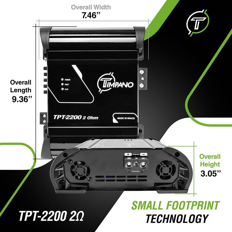 Timpano TPT-2200 2 Ohm 2200 Watts Car Audio Amplifier Timpano