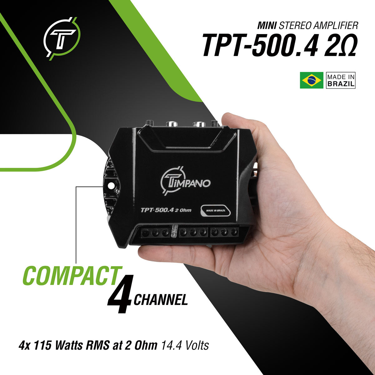 TPT-500.4 2 Ohm Amplifier Timpano Audio