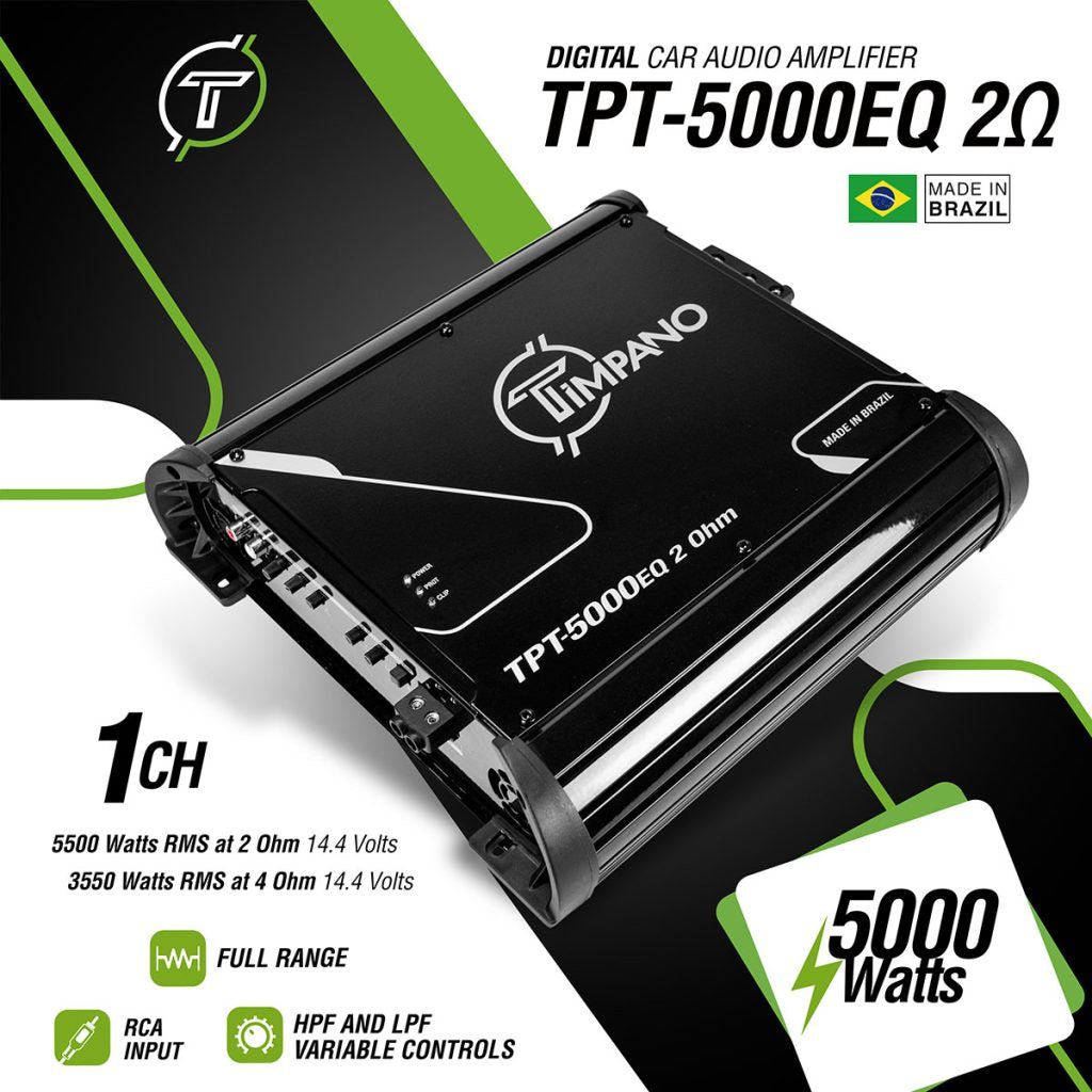 Timpano 5000 Watts Car Audio Amplifier Fullrange TPT-5000EQ 2 Ohm Timpano