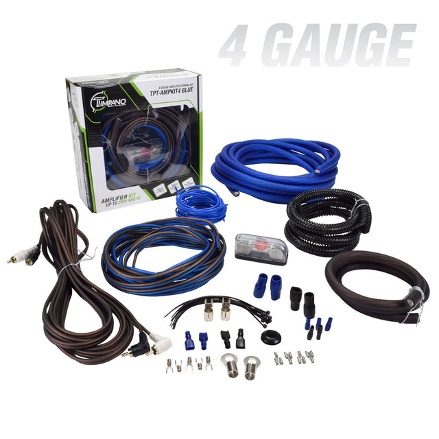 TPT-AMPKIT4 BLUE Amplifier Wiring Kit Timpano Audio