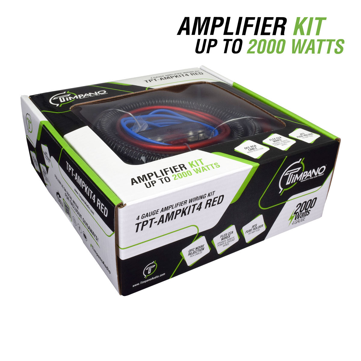 TPT-AMPKIT4 RED Amplifier Wiring Kit Timpano Audio