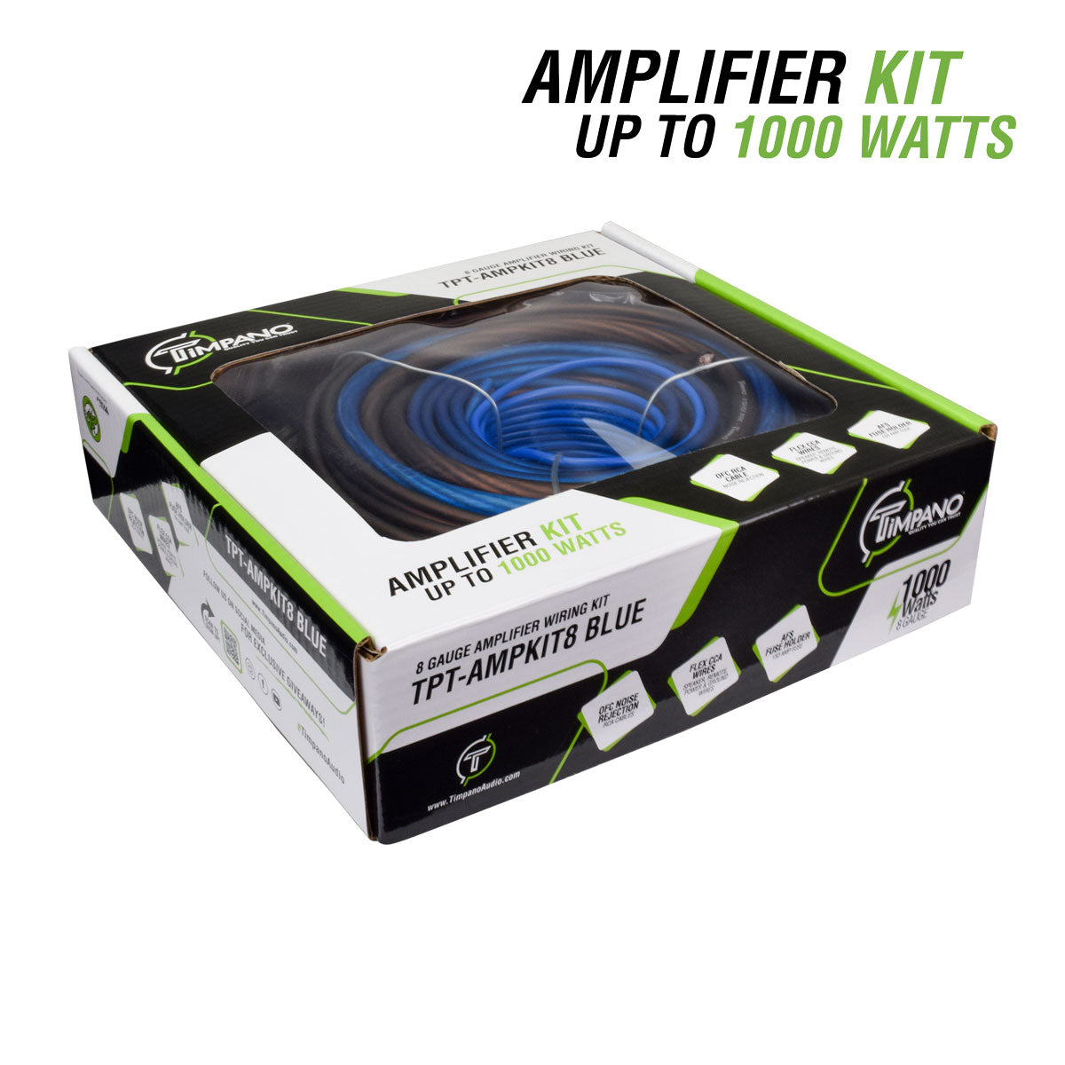 TPT-AMPKIT8 BLUE Amplifier Wiring Kit Timpano Audio