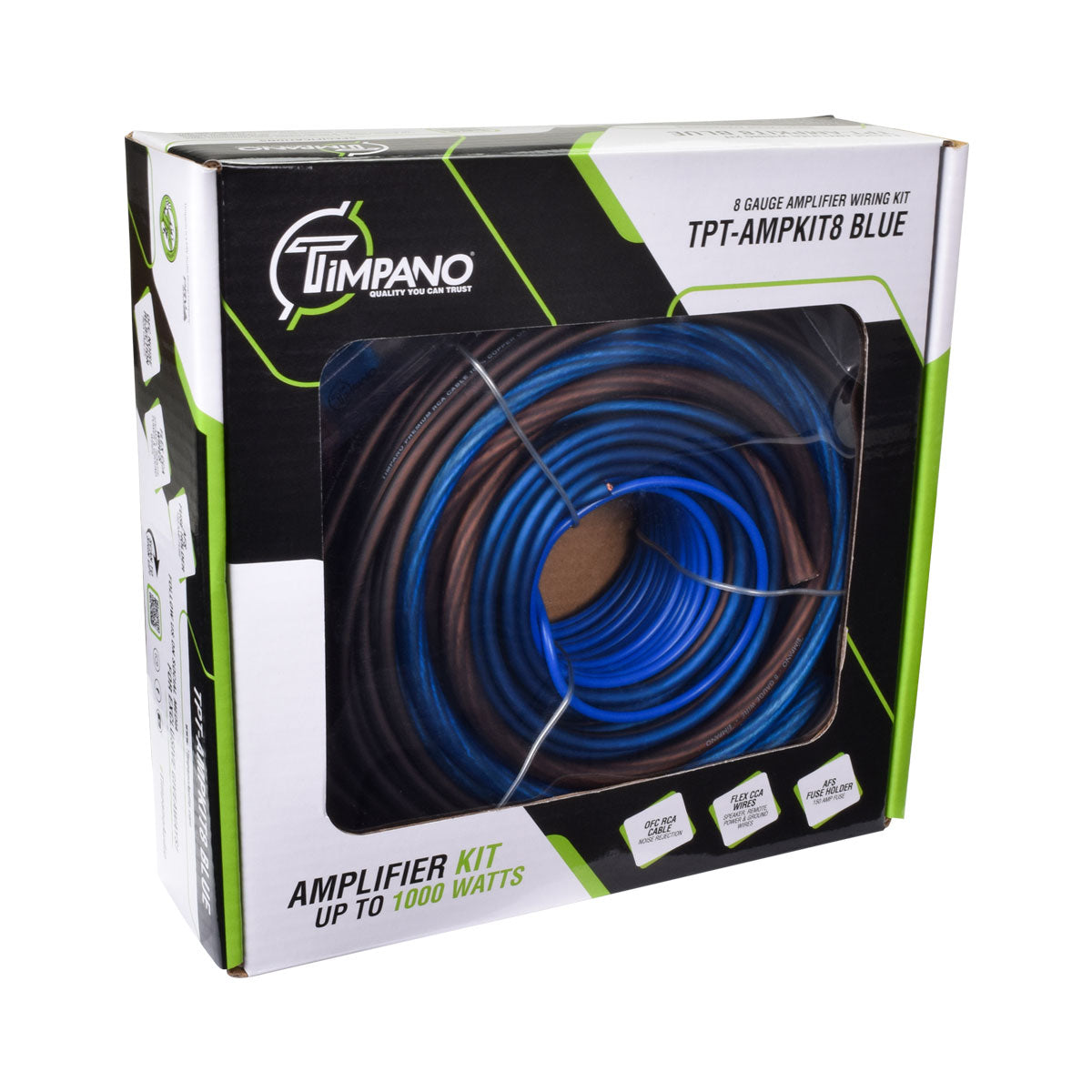TPT-AMPKIT8 BLUE Amplifier Wiring Kit Timpano Audio