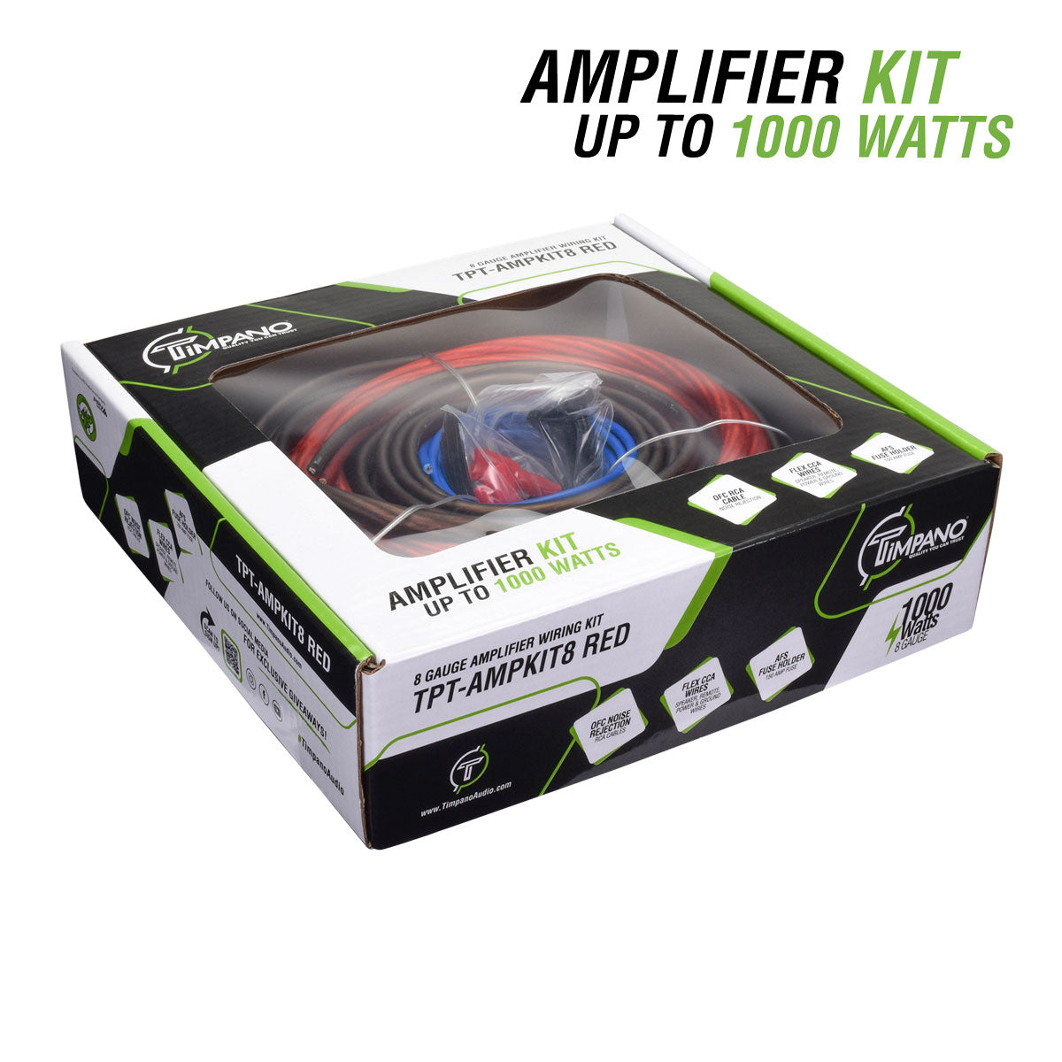 TPT-AMPKIT8 RED Amplifier Wiring Kit Timpano Audio