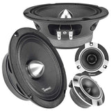 1600w PACKAGE 2x 6.5" Bullet Midrange + 2x Chrome Tweeters Timpano Audio