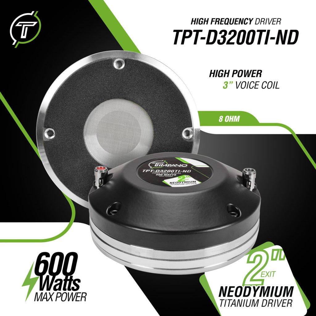 TIMPANO TPT-D3200TI-ND 2″ Exit Neodymium Titanium Compression Driver Timpano