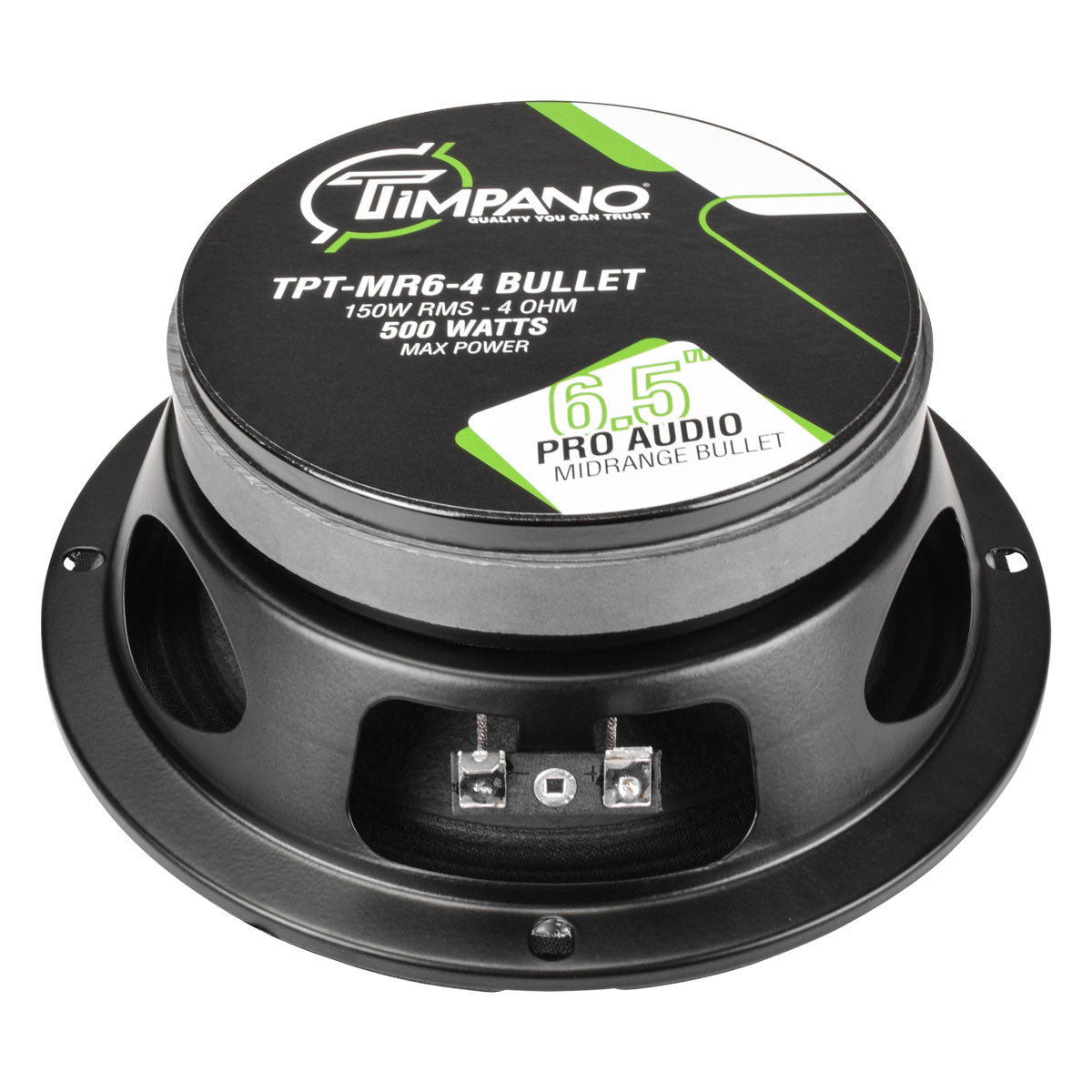 1600w PACKAGE 2x 6.5" Bullet Midrange + 2x Chrome Tweeters Timpano Audio