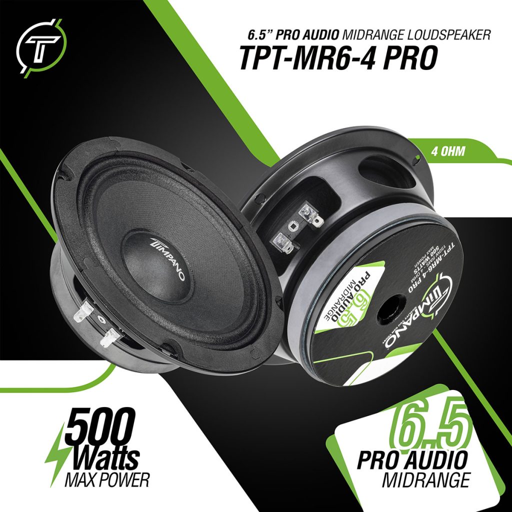 TPT-MR6-4 PRO 6.5” Shallow Slim Midrange PRO Audio Speaker 4 Ohm Timpano
