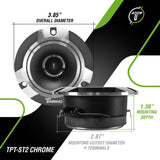 TPT-ST2 CHROME | Timpano Bullet Tweeters 600 Watts 4 Ohm Timpano