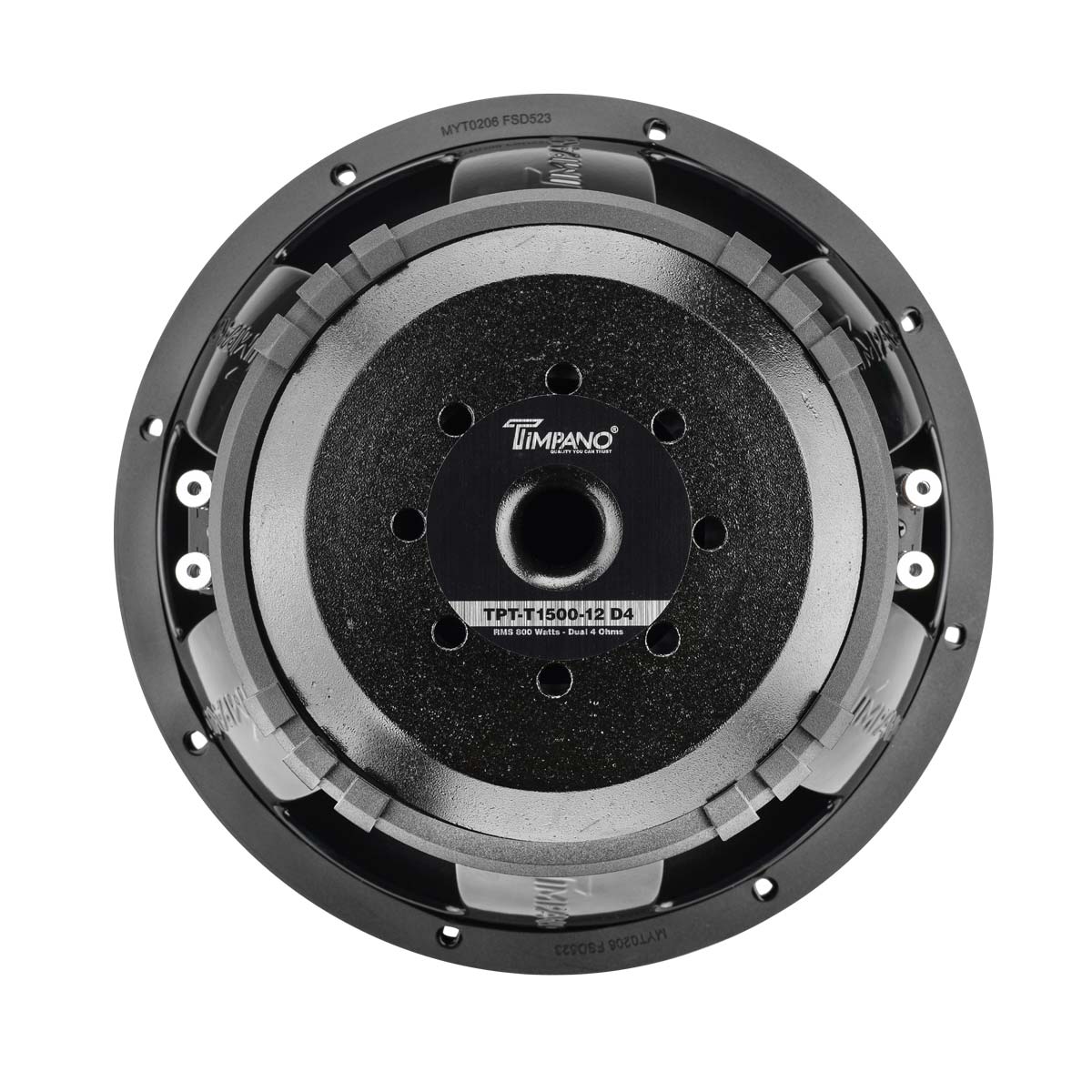 Timpano 12″ Car Audio Subwoofer 1600 Watts Dual 4 Ohm TPT-T1500-12 D4 Daily Banger Timpano