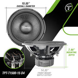 TPT-T1500-15 D4 | Timpano 15″ Car Audio Subwoofer 1600 Watts Dual 4 Ohm Timpano