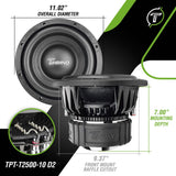 TPT-T2500-10 D2 Timpano 10″ Subwoofer 2000 Watts Timpano