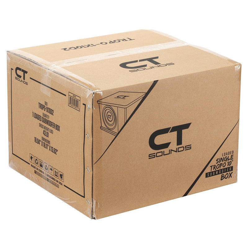 TROPO-1X10D2 // Single 10” 1300W Loaded Ported Car Subwoofer Box CT Sounds