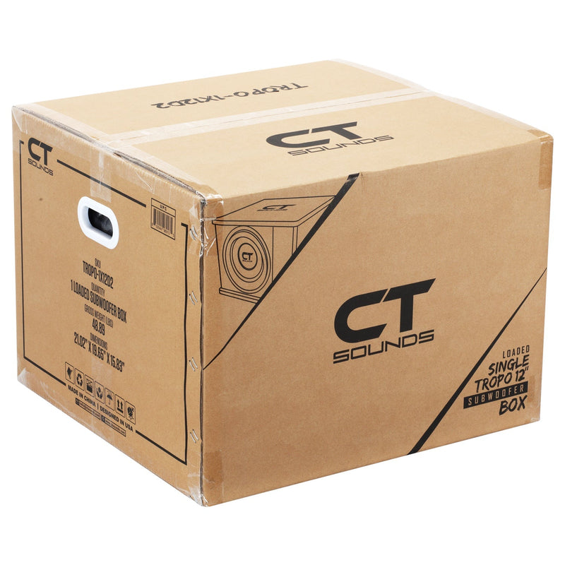 TROPO-1X12D2 // Single 12” 1300W Loaded Ported Car Subwoofer Box CT Sounds