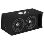 TROPO-2X10D4 // Dual 10” 2600W Loaded Ported Car Subwoofer Box CT Sounds