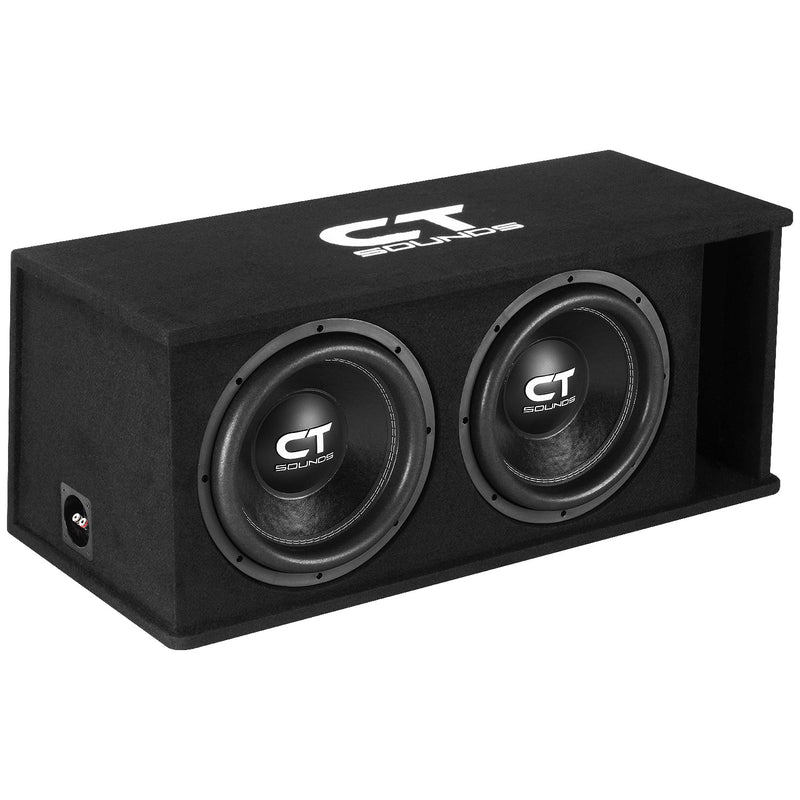 TROPO-2X12D4 // Dual 12” 2600W Loaded Ported Car Subwoofer Box CT Sounds