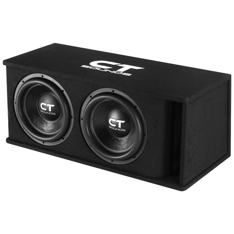 TROPO-2X12D4 // Dual 12” 2600W Loaded Ported Car Subwoofer Box CT Sounds