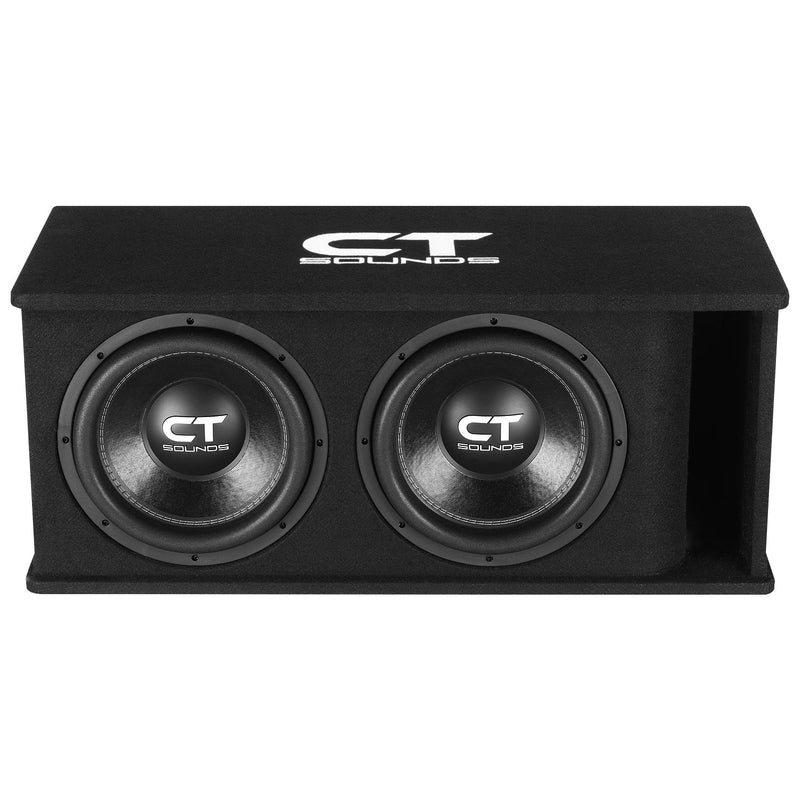 TROPO-2X12D4 // Dual 12” 2600W Loaded Ported Car Subwoofer Box CT Sounds