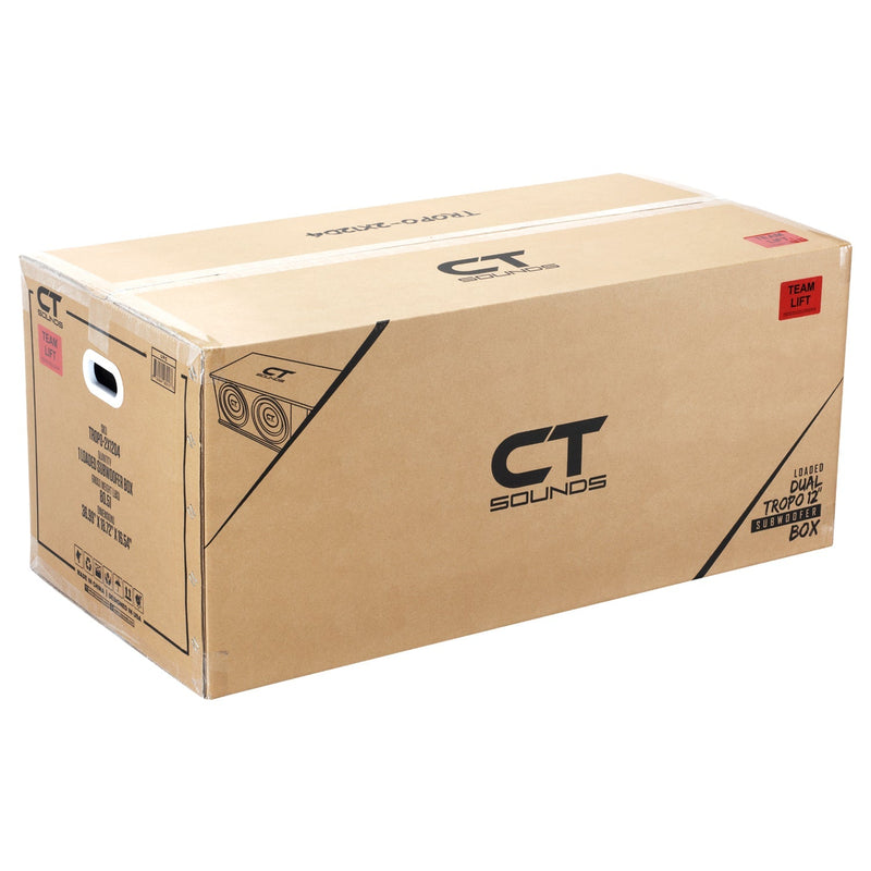 TROPO-2X12D4 // Dual 12” 2600W Loaded Ported Car Subwoofer Box CT Sounds