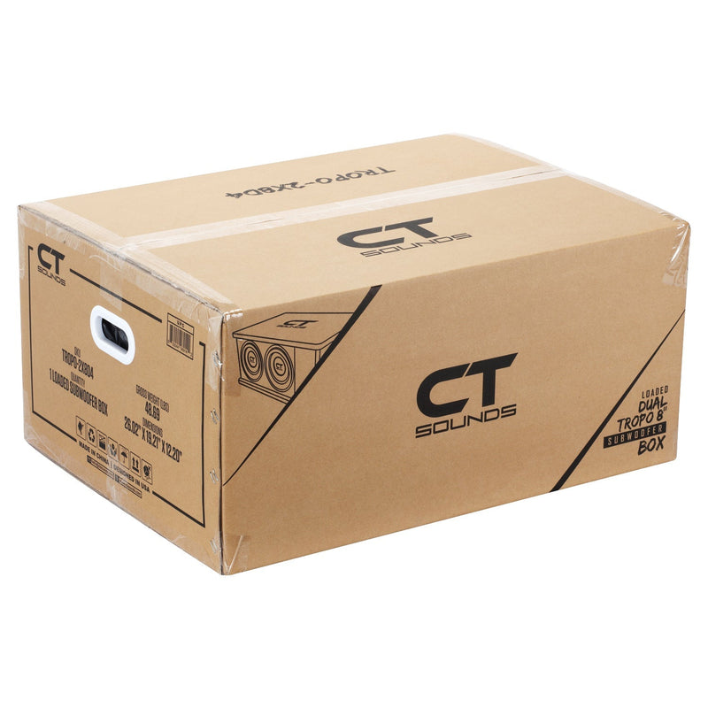 TROPO-2X8D4 // Dual 8” 1600W Loaded Ported Car Subwoofer Box CT Sounds