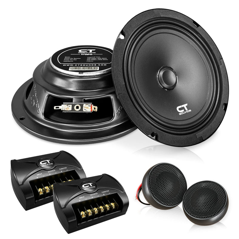 TROPO-6-5-COM // 6.5” 160 Watt 2-Way Shallow Component Speaker Set CT Sounds
