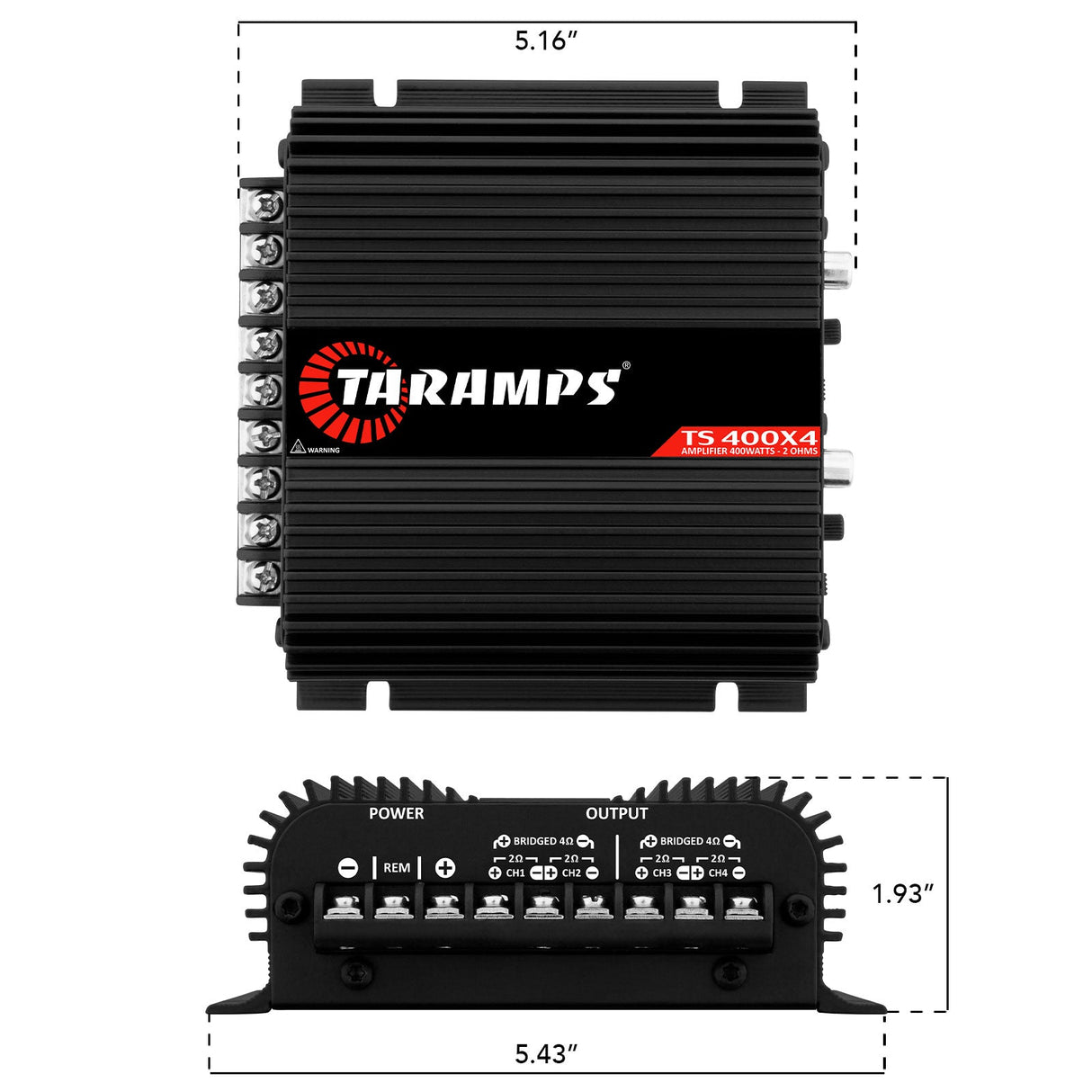 Taramps TS 400X4 HIGH LEVEL INPUT Car Audio Amplifier | NEW SMALL SIZE! Taramps US