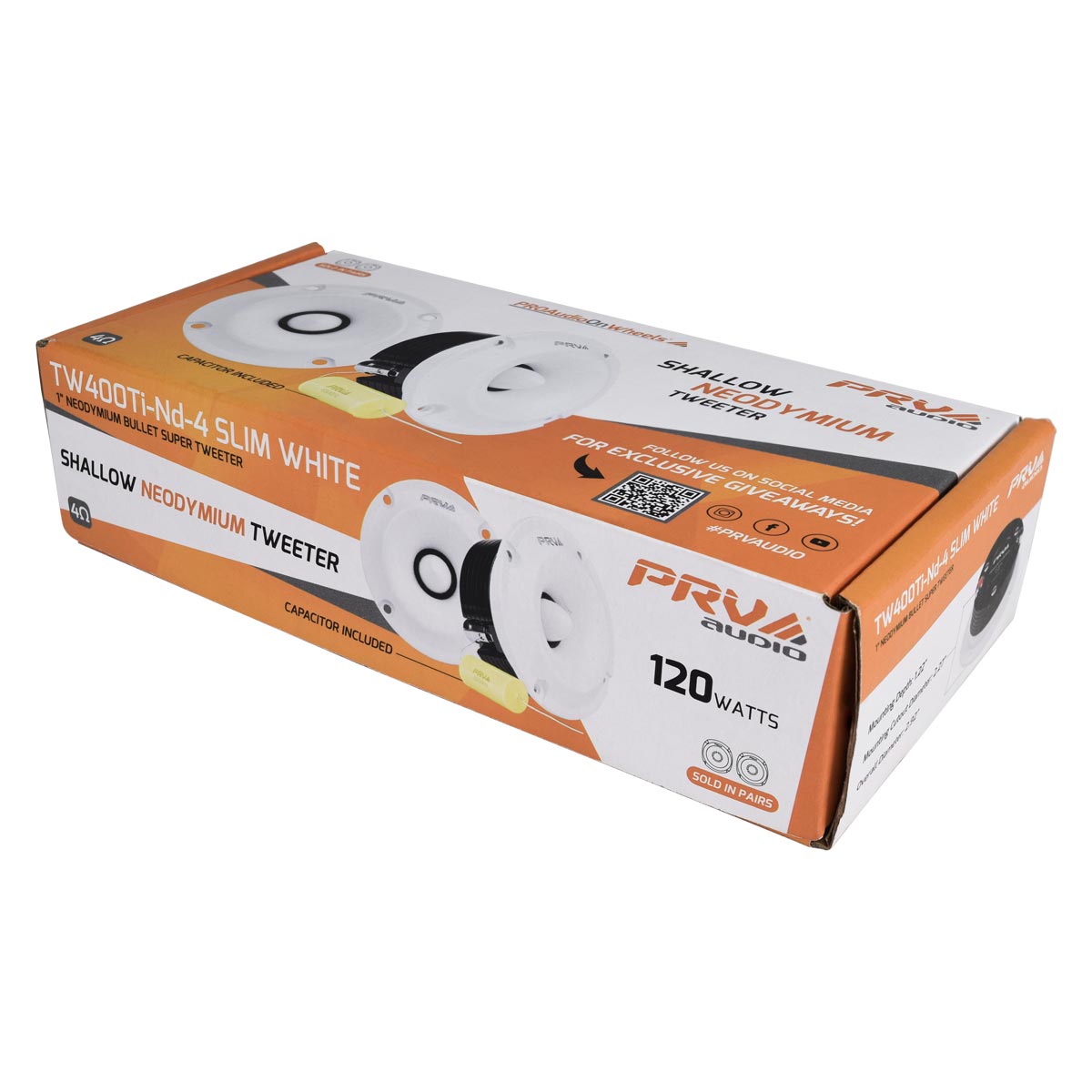 PRV TW400Ti-Nd-4 SLIM WHITE (PAIR) Tweeter PRV Audio