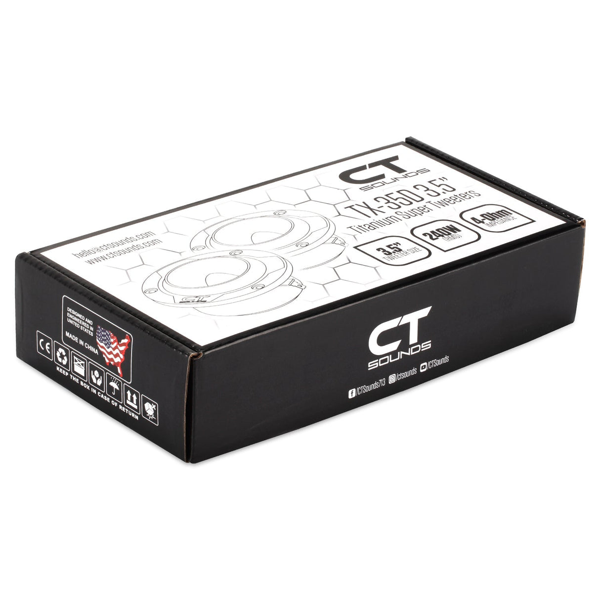TX-35D // 3.5" 480 Watt Titanium Super Tweeters, Pair CT Sounds