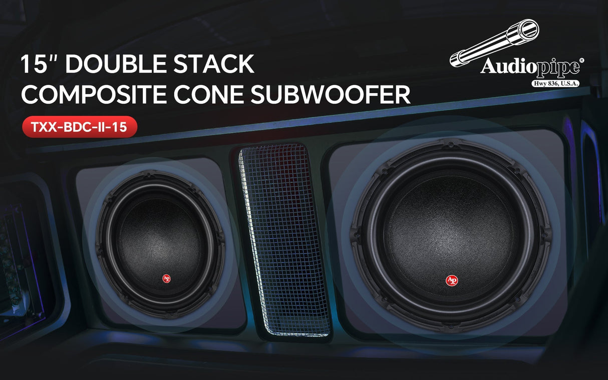 TXX-BDC-II-15 15“ Double Stack Composite Cone Subwoofer Audiopipe