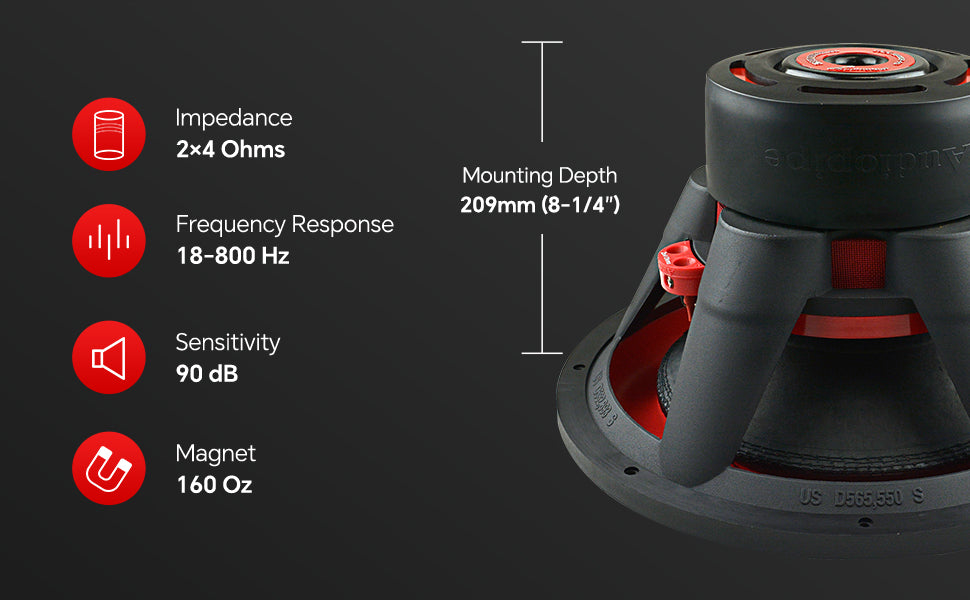 TXX-BDD2-15 15” Double Stack High Power Subwoofer Audiopipe