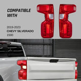 Tail Light Assembly Driver + Passenger (Left + Right) Set for 2019-2022 Chevrolet Chevy Silverado 1500