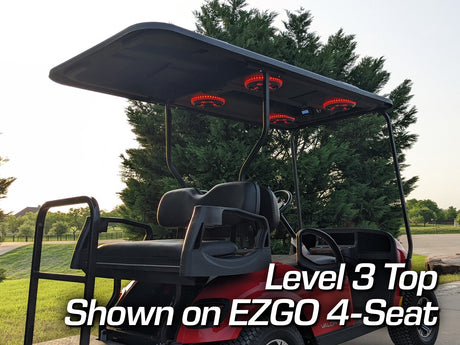 88in Universal-Fit Golf Cart Stereo Tops (4-Seat) Universal-Fit