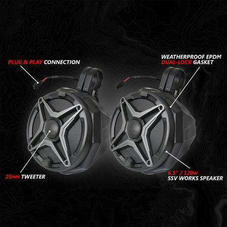 2024-2026 Can-Am® Maverick R, Phase-4 A-Spec 800watt 5-Speaker System