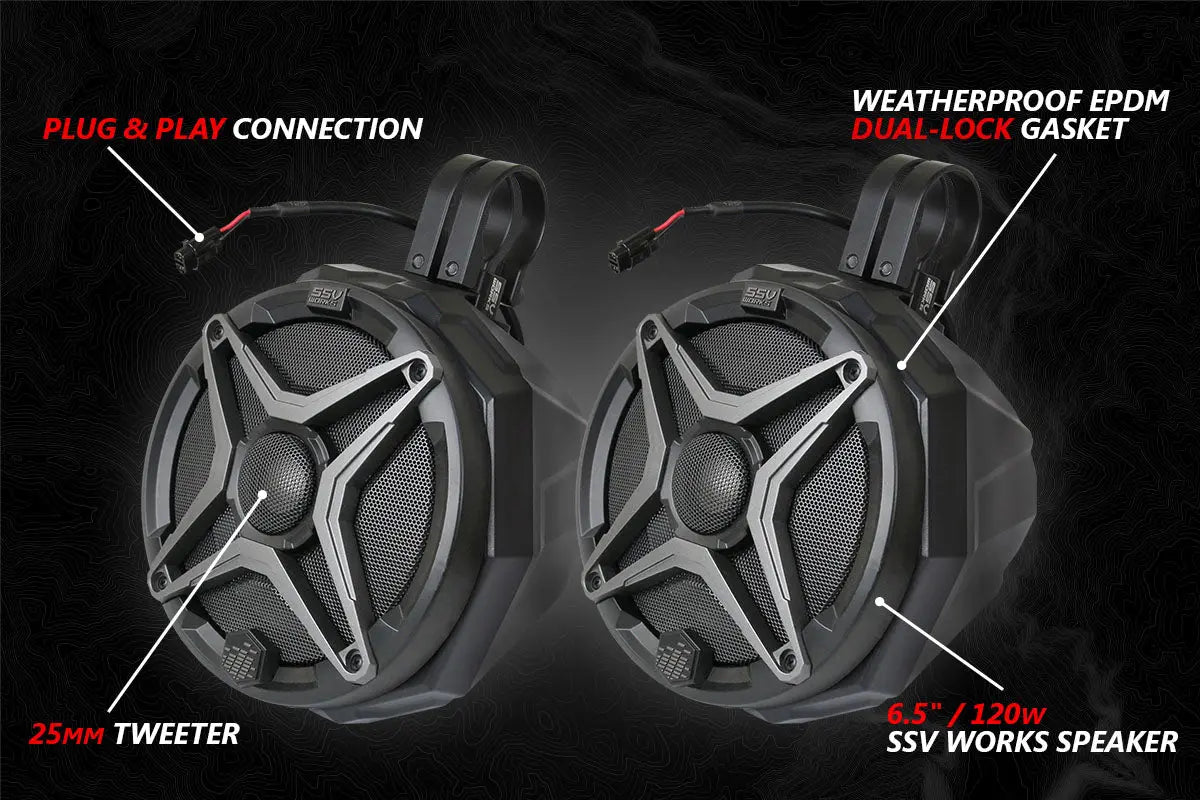 2014-2023 Polaris RZR A-Spec SSV 5-Speaker Plug-&-Play System for Ride Command SSV Works