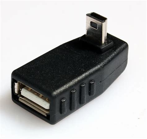 USB Female to Mini USB Male 180° adapter down angled TekShack