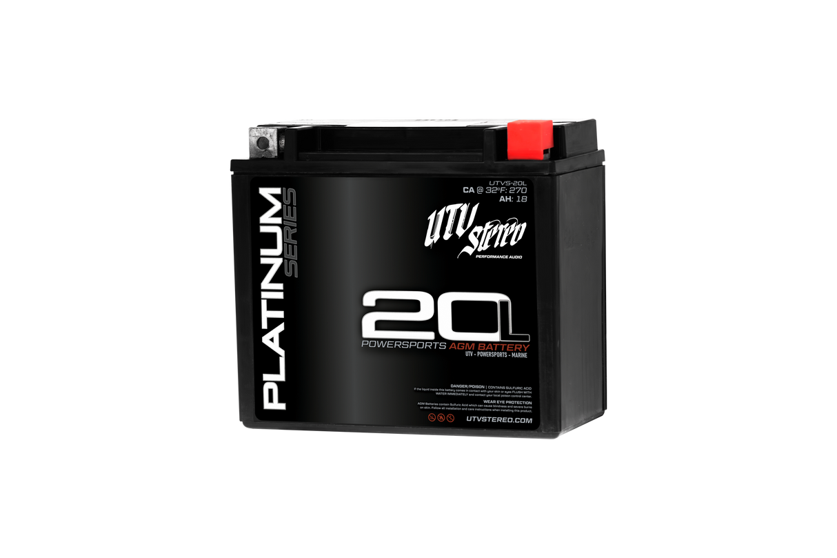 Platinum Series AGM 20L Battery | UTVS-20L UTV Stereo