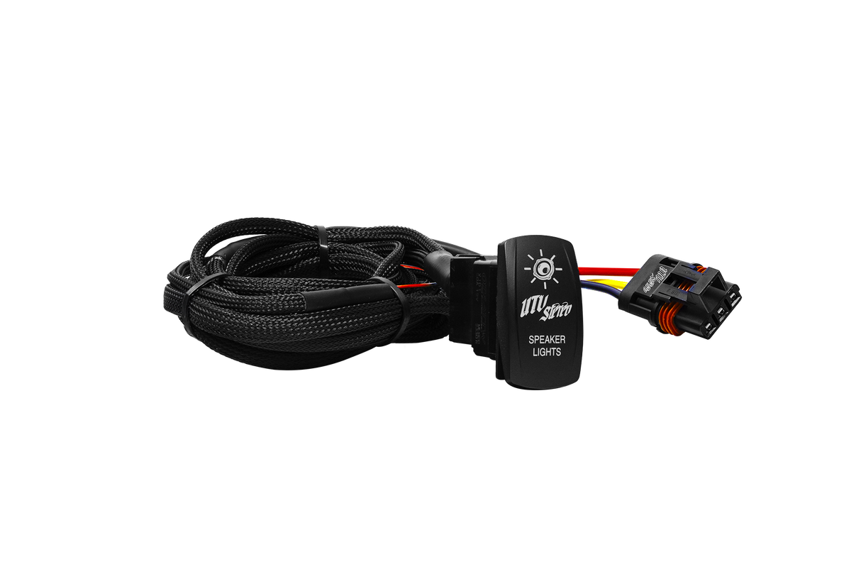 RZR® Pro Series Low Current Harness + Rocker Switch & Pulse Bar Plug | UTVS-PRO-HRN-LC-RKR UTV Stereo