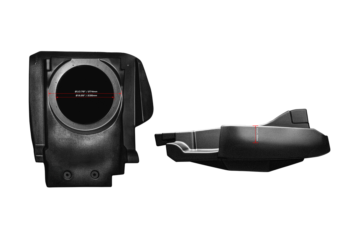 Can-Am® Maverick R 10" Front Driver Subwoofer Enclosure (2-SEAT MODELS) – Unloaded | UTVS-R-ENC-DRIVER-2 UTV Stereo