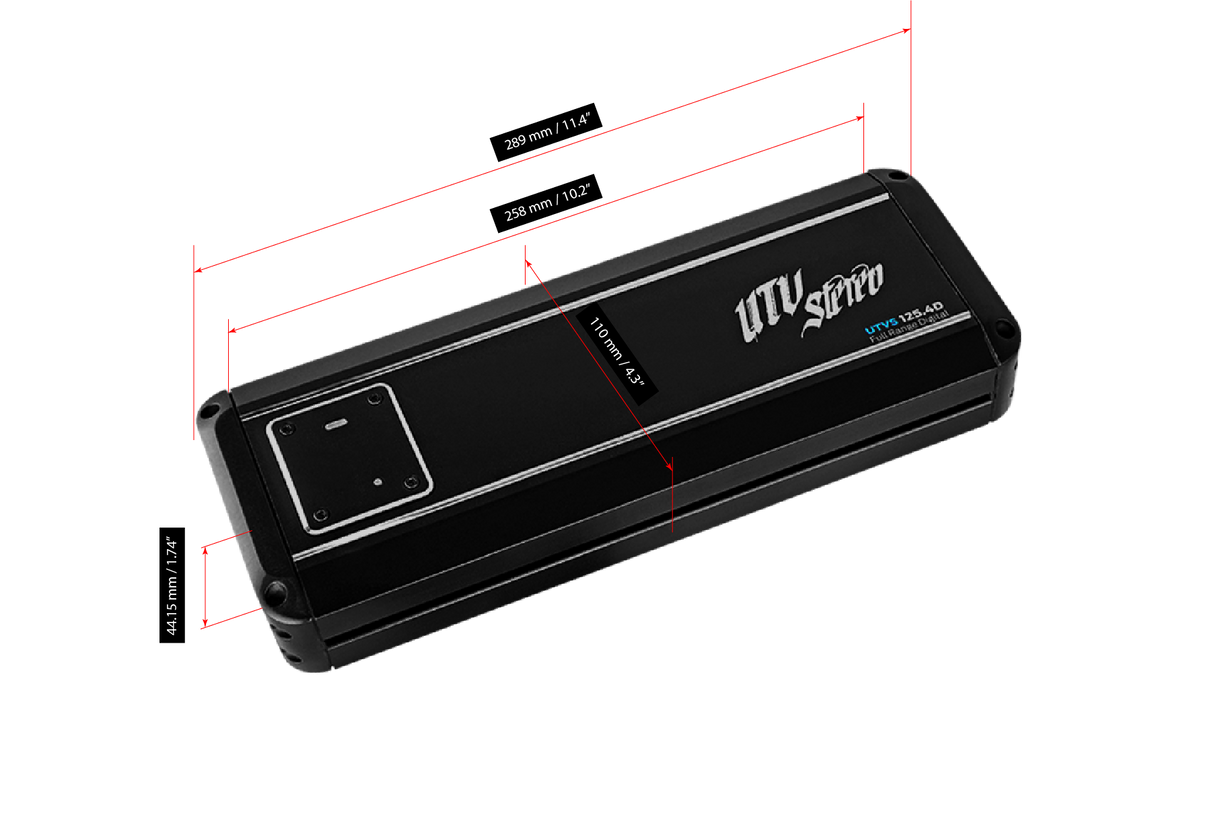 Signature Series 800W 4-Channel Amplifier | UTVS125.4D Kawasaki UTV Stereo