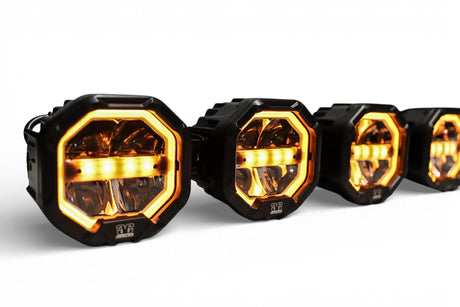 6 Light U-Con Interlocking Off Road LED Pod With Amber or White DRL Running Light GGLighting