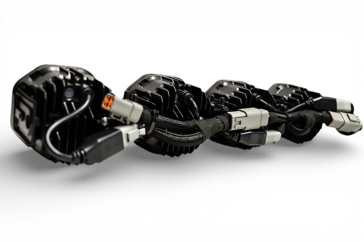 4 Light U-Con Interlocking Off Road LED Pod With Amber or White DRL Running Light GGLighting