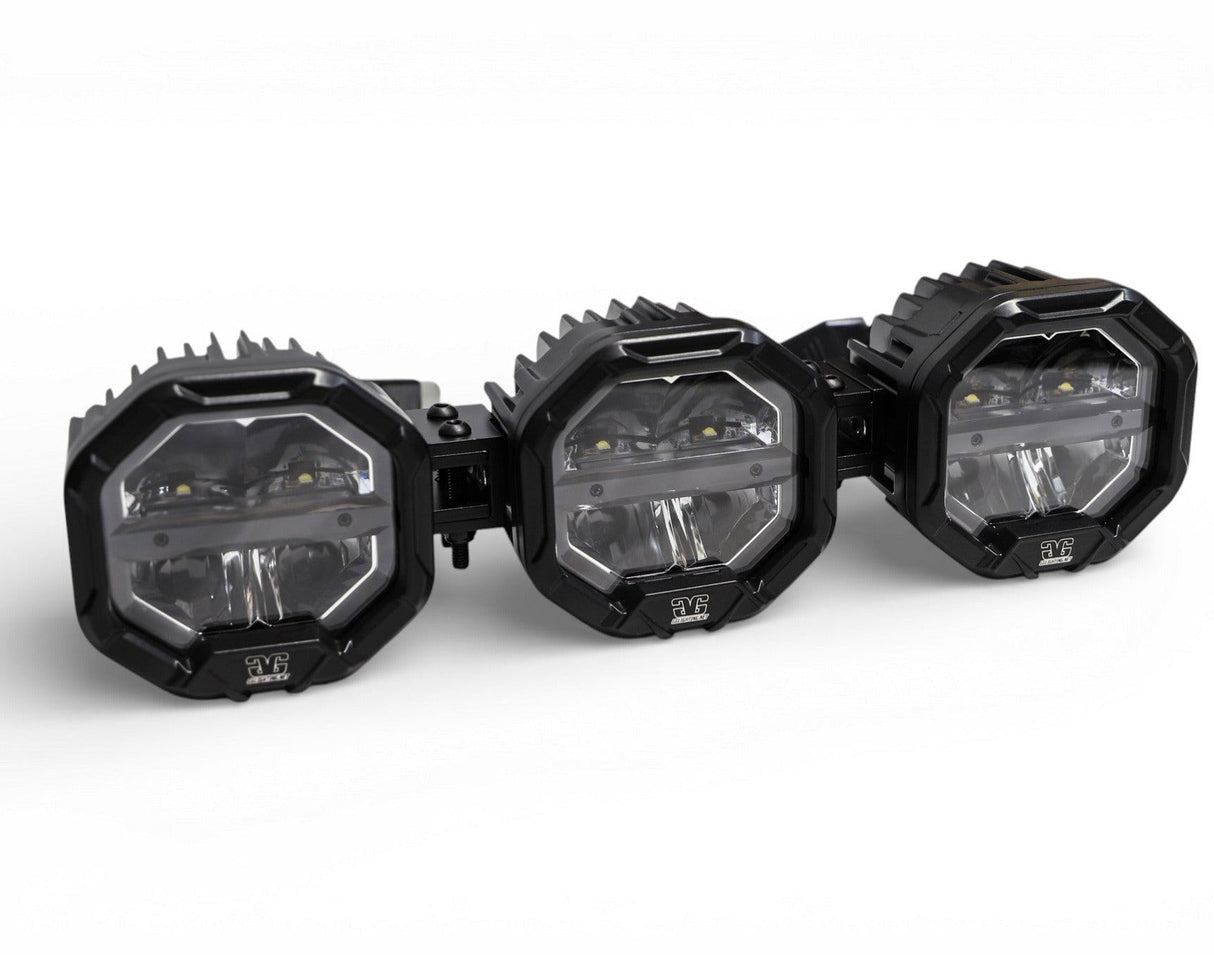 3 Light U-Con Interlocking Off Road LED Pod With Amber or White DRL Running Light GGLighting