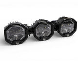 3 Light U-Con Interlocking Off Road LED Pod With Amber or White DRL Running Light GGLighting
