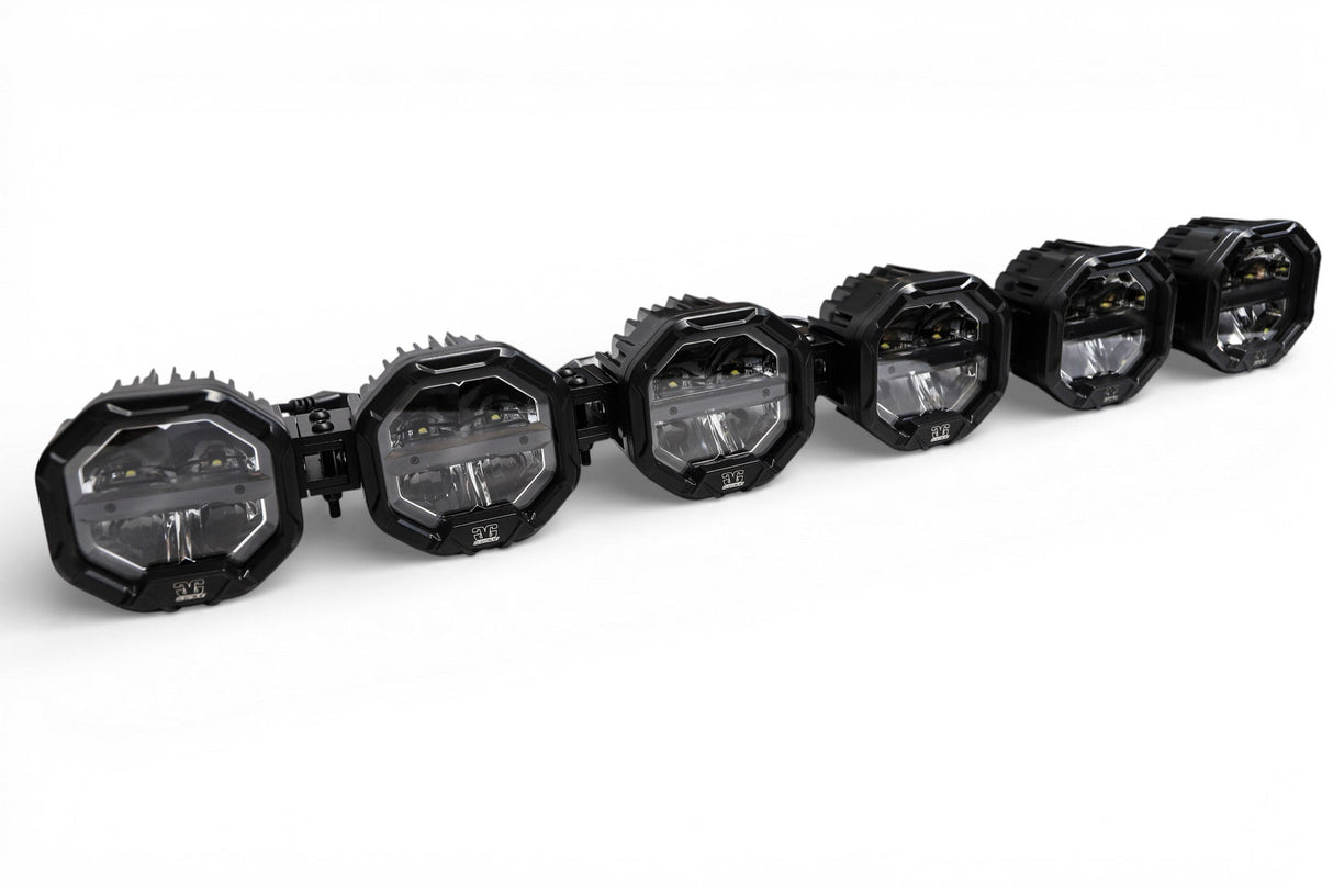 6 Light U-Con Interlocking Off Road LED Pod With Amber or White DRL Running Light GGLighting
