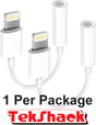 Apple MFI Certified Lightning to 3.5 mm Headphone Jack Adapter for iPhone TekShack