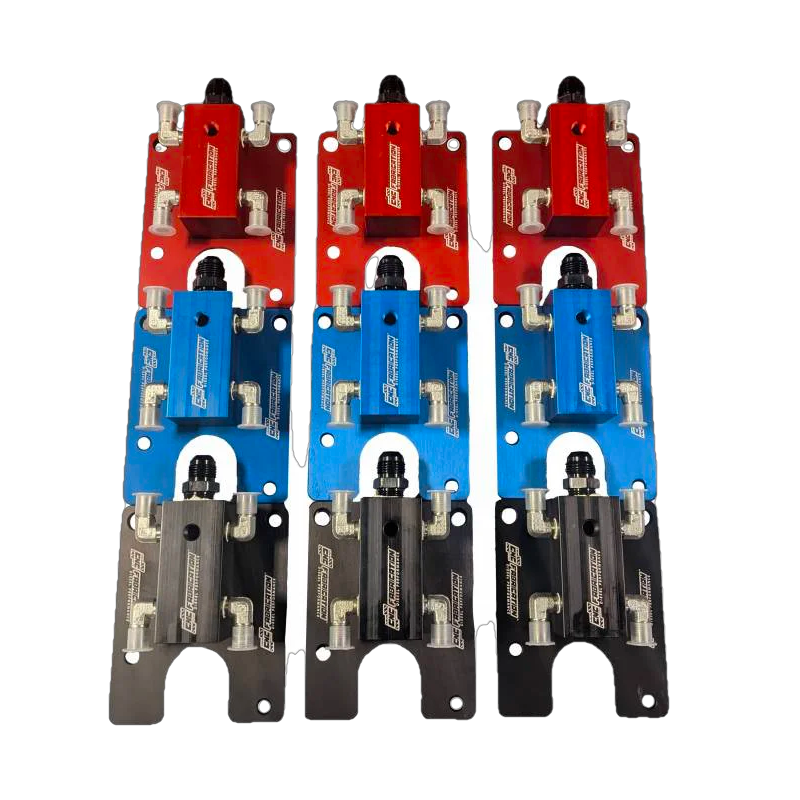 CNC Fabrication 4-Line Feed Valley Mount Fuel Line Kit - 7.3 Powerstroke (1994.5-1998.5)