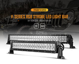 Auxbeam 22" Straight LED RGB Cree light bar WITH 12V converter