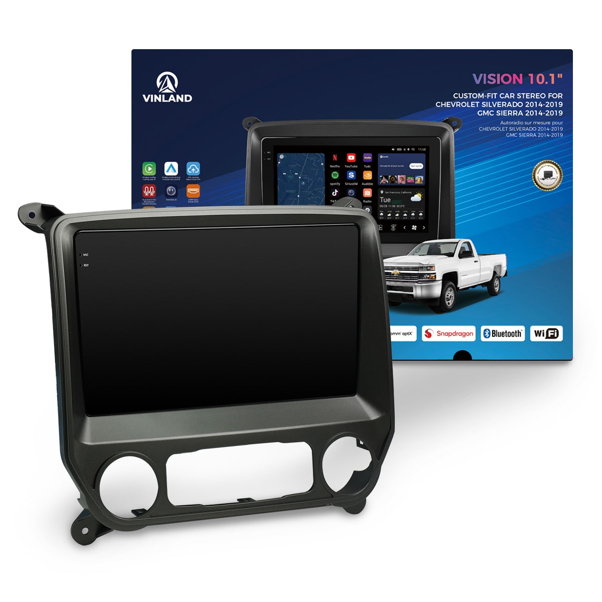 VISION 10" Custom-Fit Car Stereo for Chevy Silverado/GMC Sierra 2014-2019