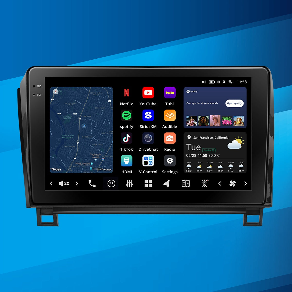 VISION 10" Custom-Fit Car Stereo for Toyota Tundra 2007-2013 / SEQUOIA 2008-2021