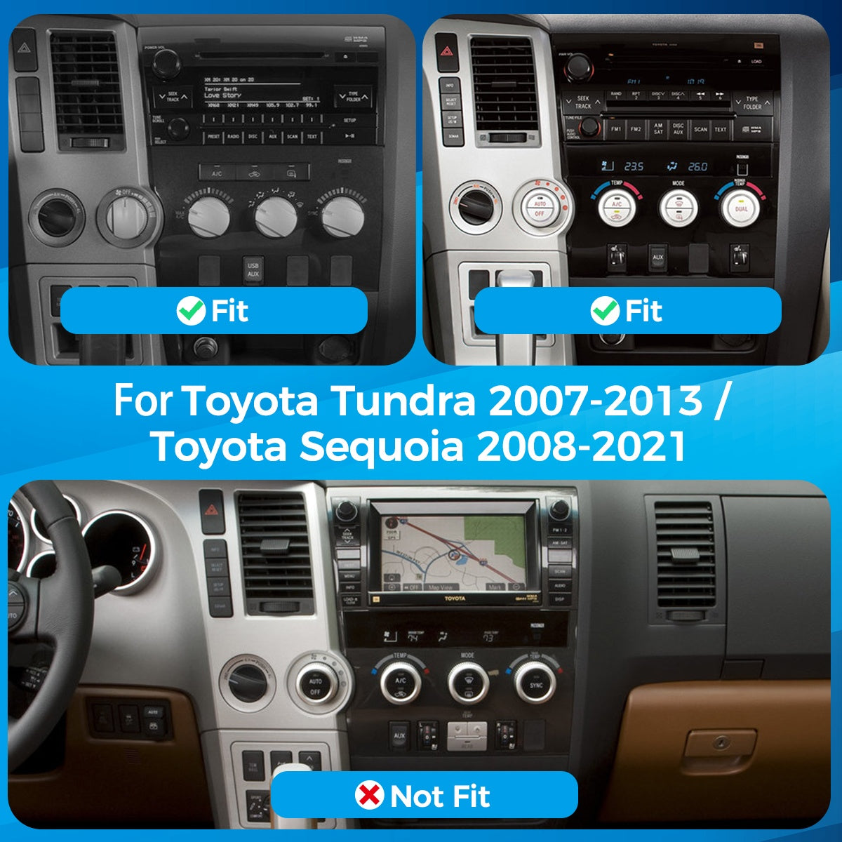 VISION 10" Custom-Fit Car Stereo for Toyota Tundra 2007-2013 / SEQUOIA 2008-2021